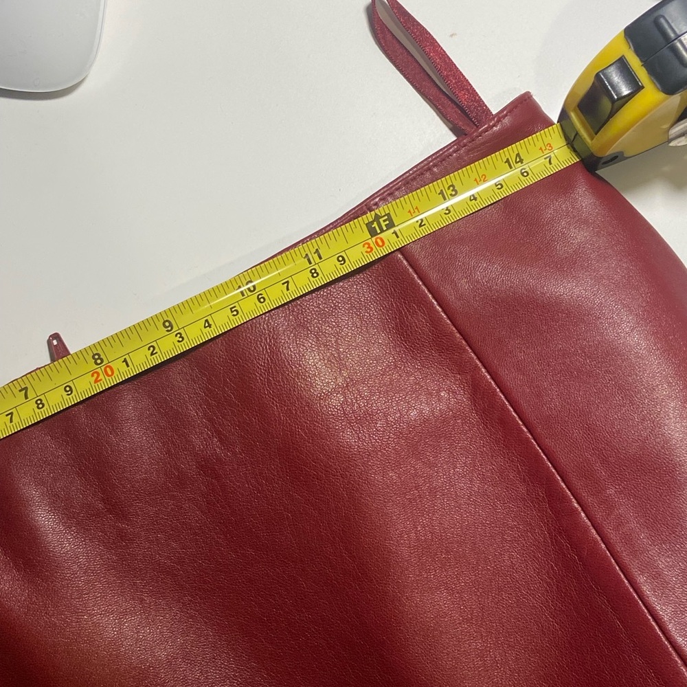 Siena Studio Leather Burgundy Pencil Skirt - Picture 10 of 10